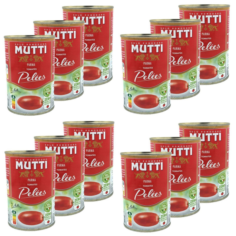 Lot 12x Tomates pelées - Zéro résidu de pesticides - Conserve 400g Lot 12x Tomates pelées - Zéro résidu de pesticides - Conserve 400g
