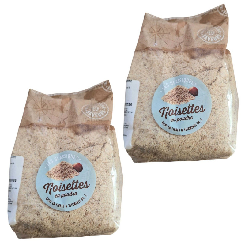 Lot 2x Noisettes en poudre - Paquet 250g Lot 2x Noisettes en poudre - Paquet 250g
