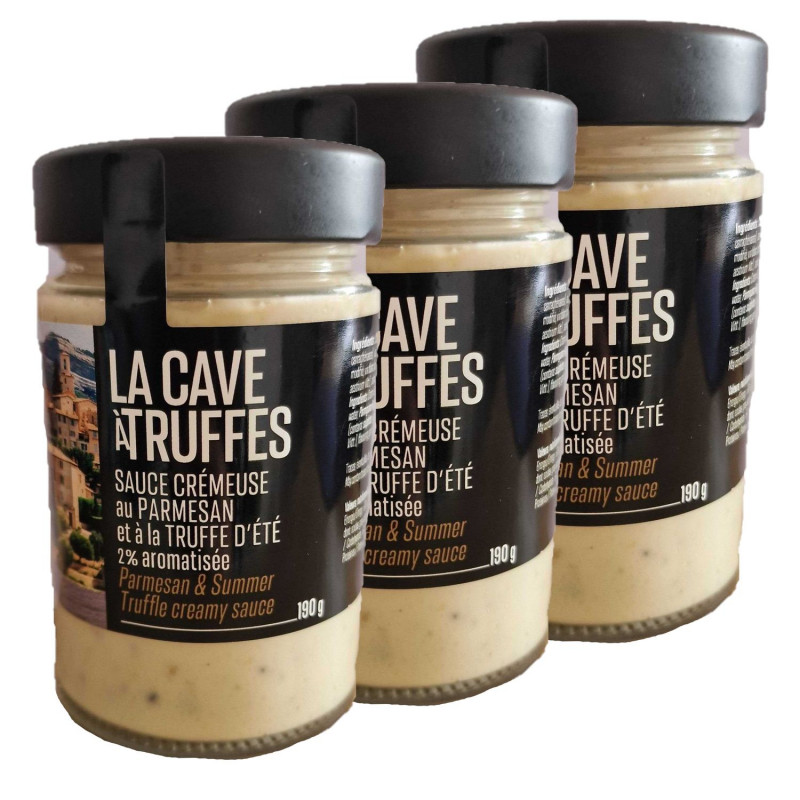 Lot 3x Sauce crémeuse au parmesan et à la truffe d'été 2% - Bocal 190g