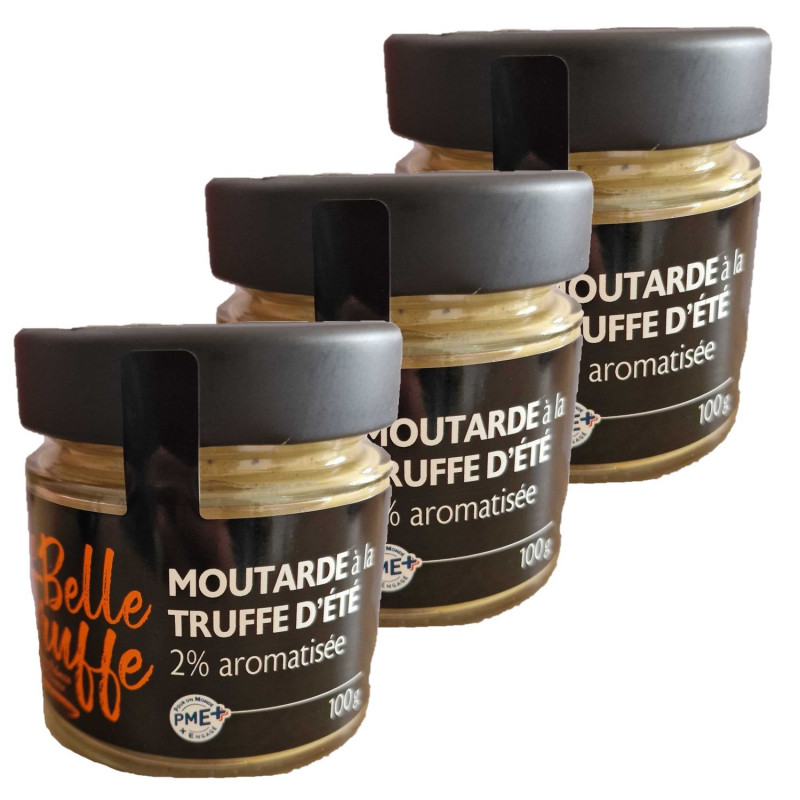 Lot 3x Moutarde à la truffe d'été 2% - Bocal 100g
