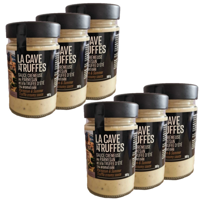 Lot 6x Sauce crémeuse au parmesan et à la truffe d'été 2% - Bocal 190g