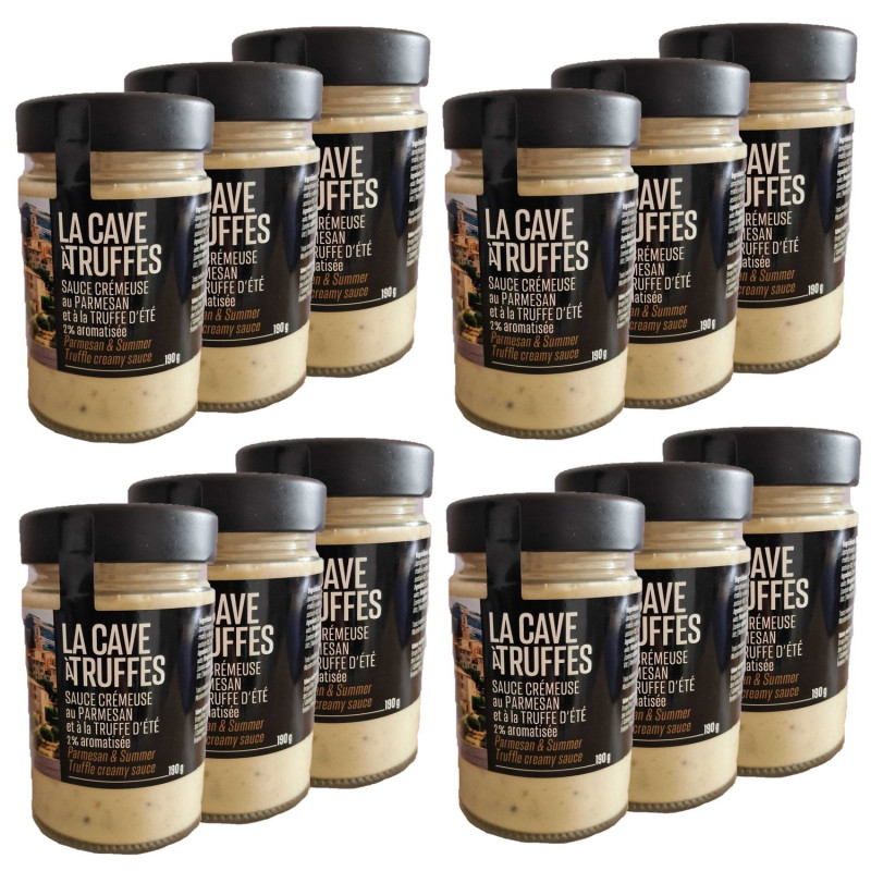 Lot 12x Sauce crémeuse au parmesan et à la truffe d'été 2% - Bocal 190g