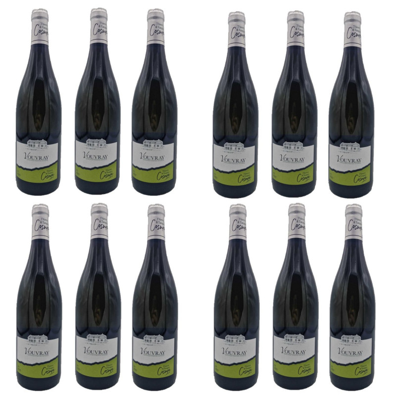 Lot 12x Vin blanc Vouvray Sec - Vouvray - Bouteille 750ml Lot 12x Vin blanc Vouvray Sec - Vouvray - Bouteille 750ml
