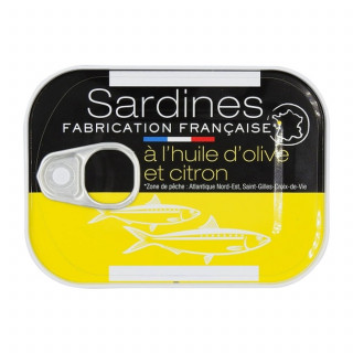 Sardines à l'huile d'olive et au citron - Conserve 115g