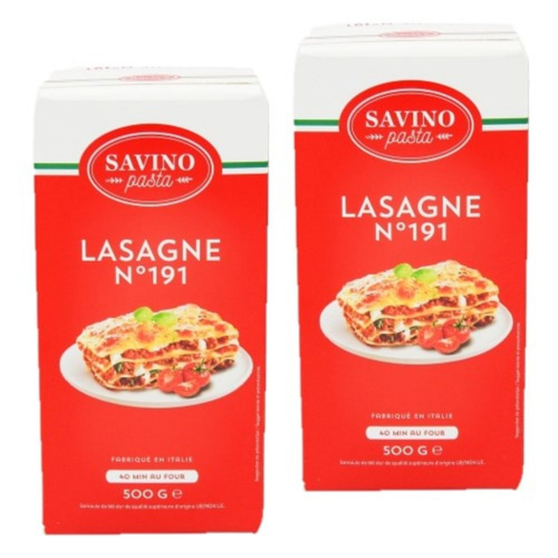 Lot 2x Pâtes à lasagnes - Paquet 500g Lot 2x Pâtes à lasagnes - Paquet 500g