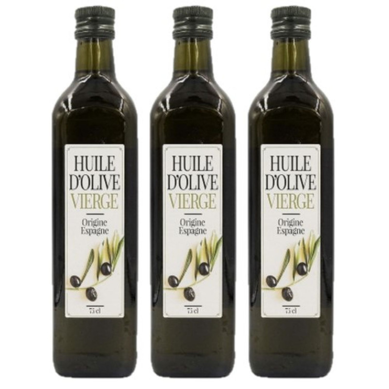 Lot 3x Huile d'olive vierge - Bouteille 750ml