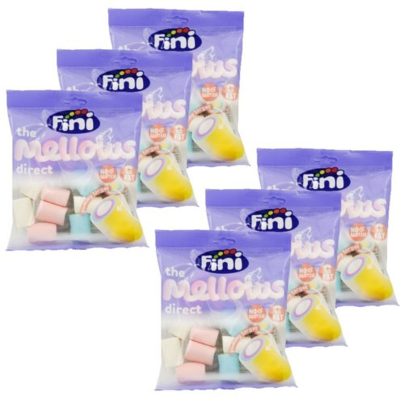 Lot 6x Guimauve mellows - Halal - Sachet 80g