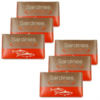 Lot 6x Sardines pimentées - Conserve 125g