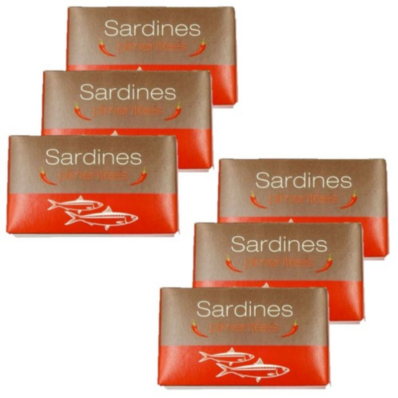 Lot 6x Sardines pimentées - Conserve 125g