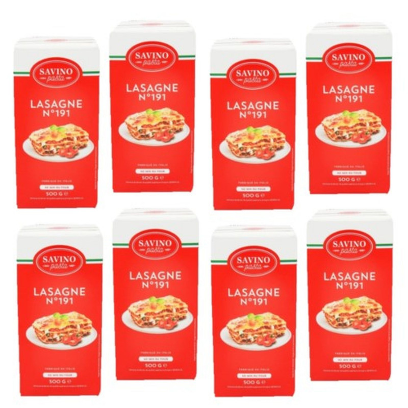 Lot 8x Pâtes à lasagnes - Paquet 500g Lot 8x Pâtes à lasagnes - Paquet 500g