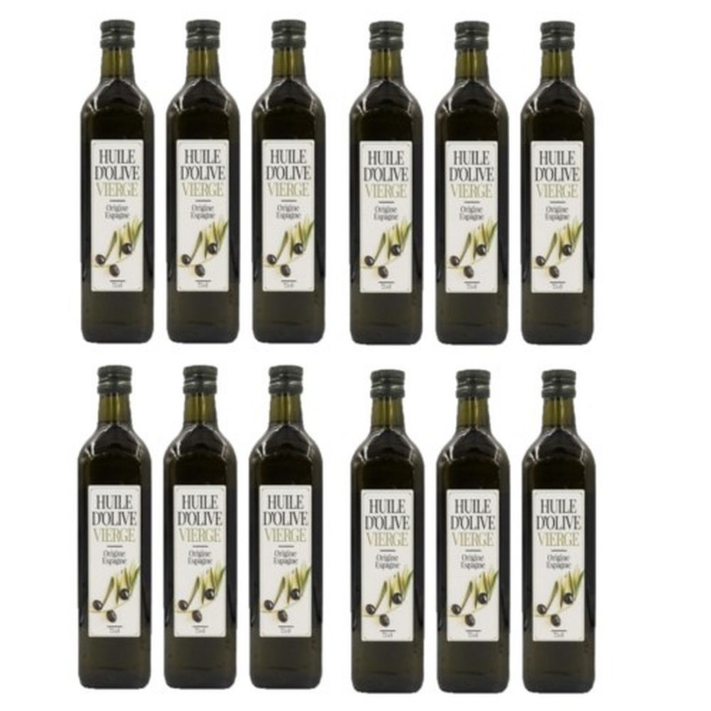 Lot 12x Huile d'olive vierge - Bouteille 750ml