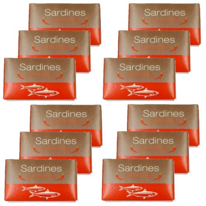 Lot 12x Sardines pimentées - Conserve 125g