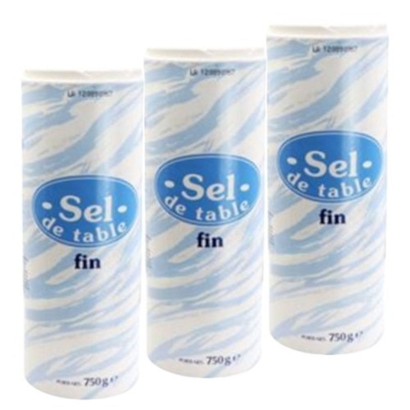 Lot 3x Sel fin - Pot 750g