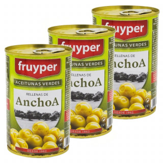 Lot 3x Olives farcies à la pâte d'anchois - Conserve 300g