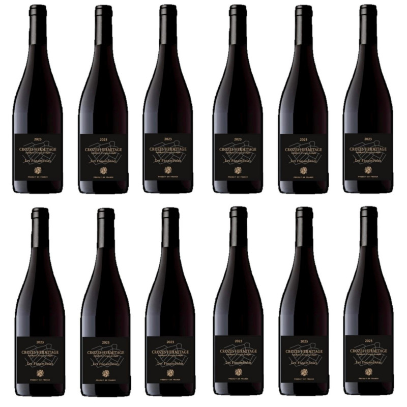 Lot 12x Vin rouge Crozes Hermitage AOP - Bouteille 750ml