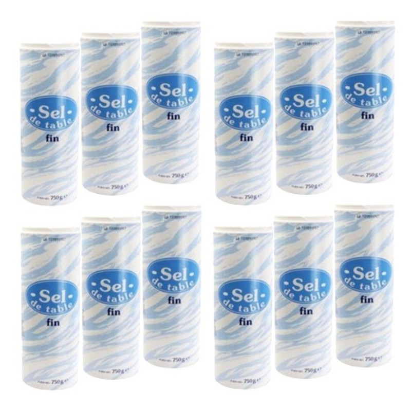 Lot 12x Sel fin - Pot 750g