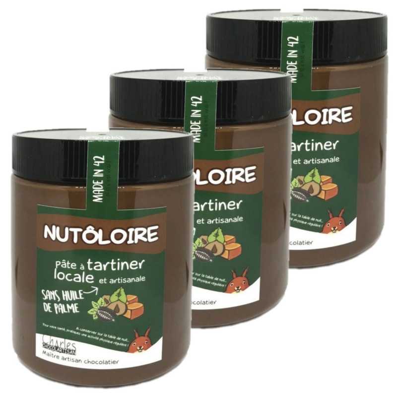 Lot 3x Pâte à tartiner noisette et caramel Nutôloire - Pot 570g Lot 3x Pâte à tartiner noisette et caramel Nutôloire - Pot 570g