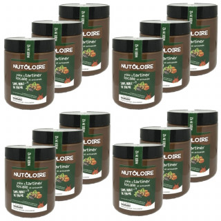 Lot 12x Pâte à tartiner noisette et caramel Nutôloire - Pot 570g