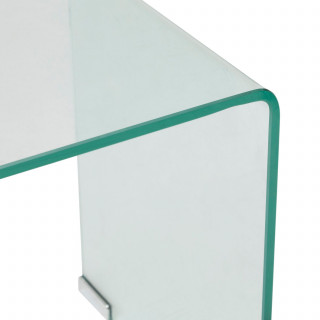 Ensemble de 2 tables café gigognes en verre LENIA - Transparent