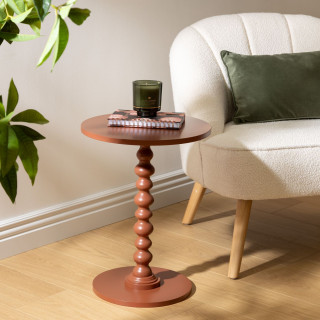 Table à café ronde en bois ALIX - Terracotta