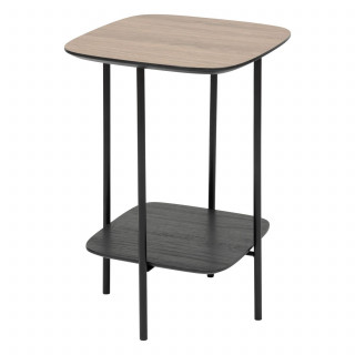 Table à café effet bois et métal HODIA - Noir
