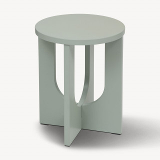 Table à café ronde en bois BLOOM - Vert de gris