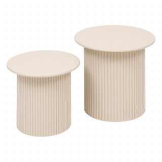Ensemble de 2 tables à café en bois EINO - Beige
