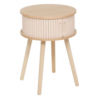 Table de chevet 2 portes en bois NYSOS - Crème