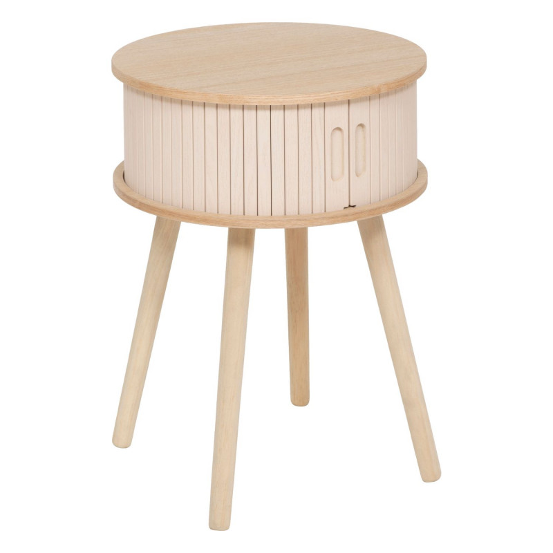 Table de chevet 2 portes en bois NYSOS - Crème Table de chevet 2 portes en bois NYSOS - Crème