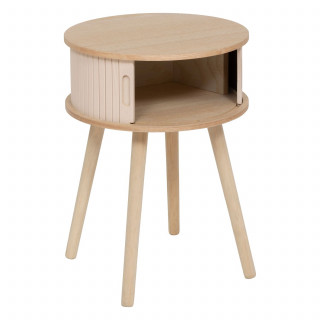 Table de chevet 2 portes en bois NYSOS - Crème