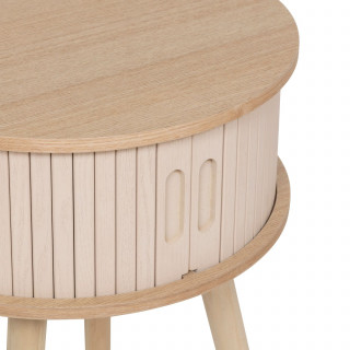 Table de chevet 2 portes en bois NYSOS - Crème