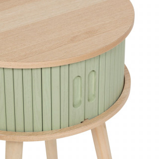 Table de chevet 2 portes en bois NYSOS - Vert
