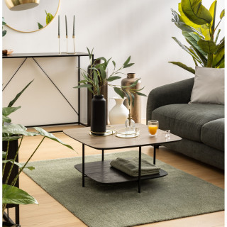 Table basse 1 étagère en bois HODIA - Noir