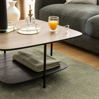 Table basse 1 étagère en bois HODIA - Noir