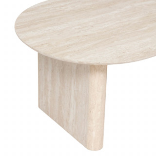 Table basse en bois effet travertin ANAYA - Beige