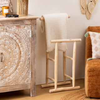Valet 2 niveaux en bois naturel AINARA - Beige