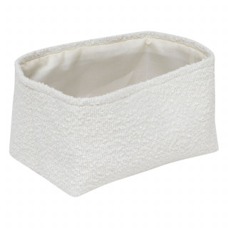 Lot de 3 paniers rectangles effet bouclette LOE - Blanc