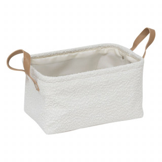 Lot de 3 paniers rectangles effet bouclette LOE - Blanc