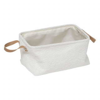 Lot de 3 paniers rectangles effet bouclette LOE - Blanc