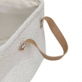 Lot de 3 paniers rectangles effet bouclette LOE - Blanc