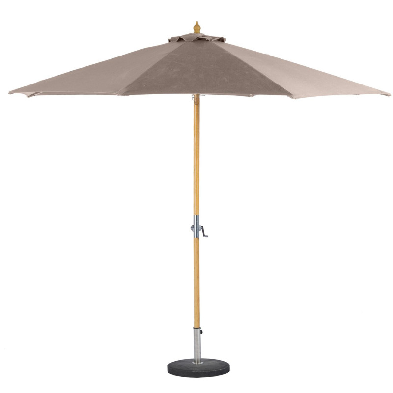 Parasol droit rond en oléfine TINAEI - Diam 300 cm - Taupe
