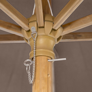 Parasol droit rond en oléfine TINAEI - Diam 300 cm - Taupe