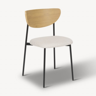 Lot de 2 chaises avec pieds en métal JAISA - Beige