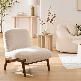 Fauteuil en bouclette LIORA - Ivoire