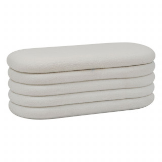 Banc coffre en bouclette GIULIA - Blanc