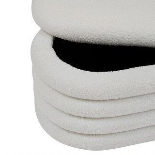 Banc coffre en bouclette GIULIA - Blanc