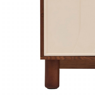 Buffet 3 portes design en relief JILANI - Marron et beige