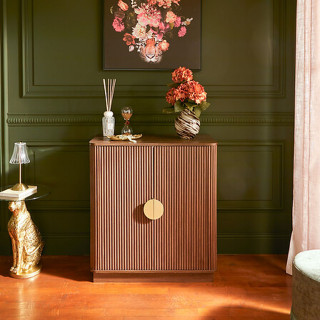 Buffet 2 portes effet noyer WANY - Marron