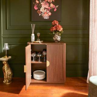 Buffet 2 portes effet noyer WANY - Marron