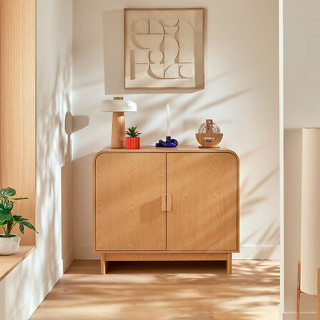 Buffet 2 portes effet bouleau LEE - Beige